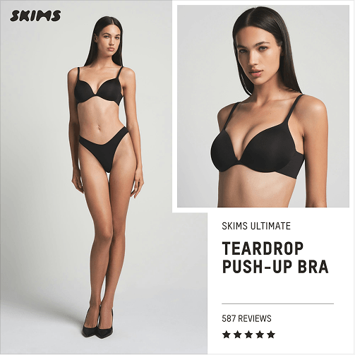 DPA ad created by goodAds.ai for Skims in 1:1 dimension