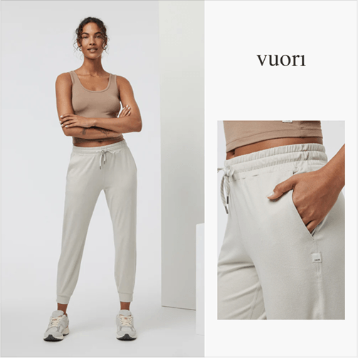 DPA ad created by goodAds.ai for Vuori in 1:1 dimension