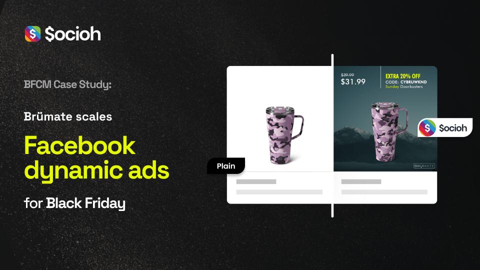 Black banner with a before-after catalog ad and the title