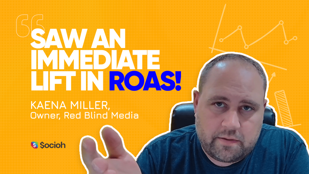 Quote by Kaena Miller, owner of red blind media saying "We saw an immediate boost in ROAS"