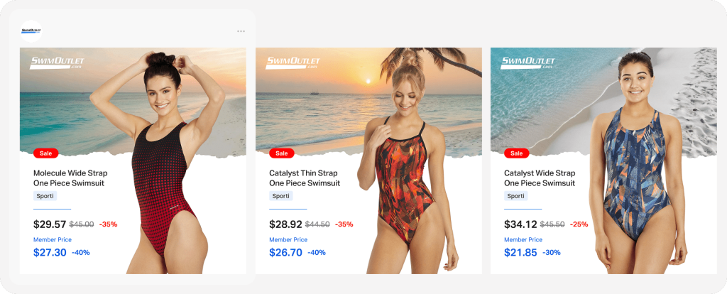 Sale DPA ad created for Swim Outlet by Socioh